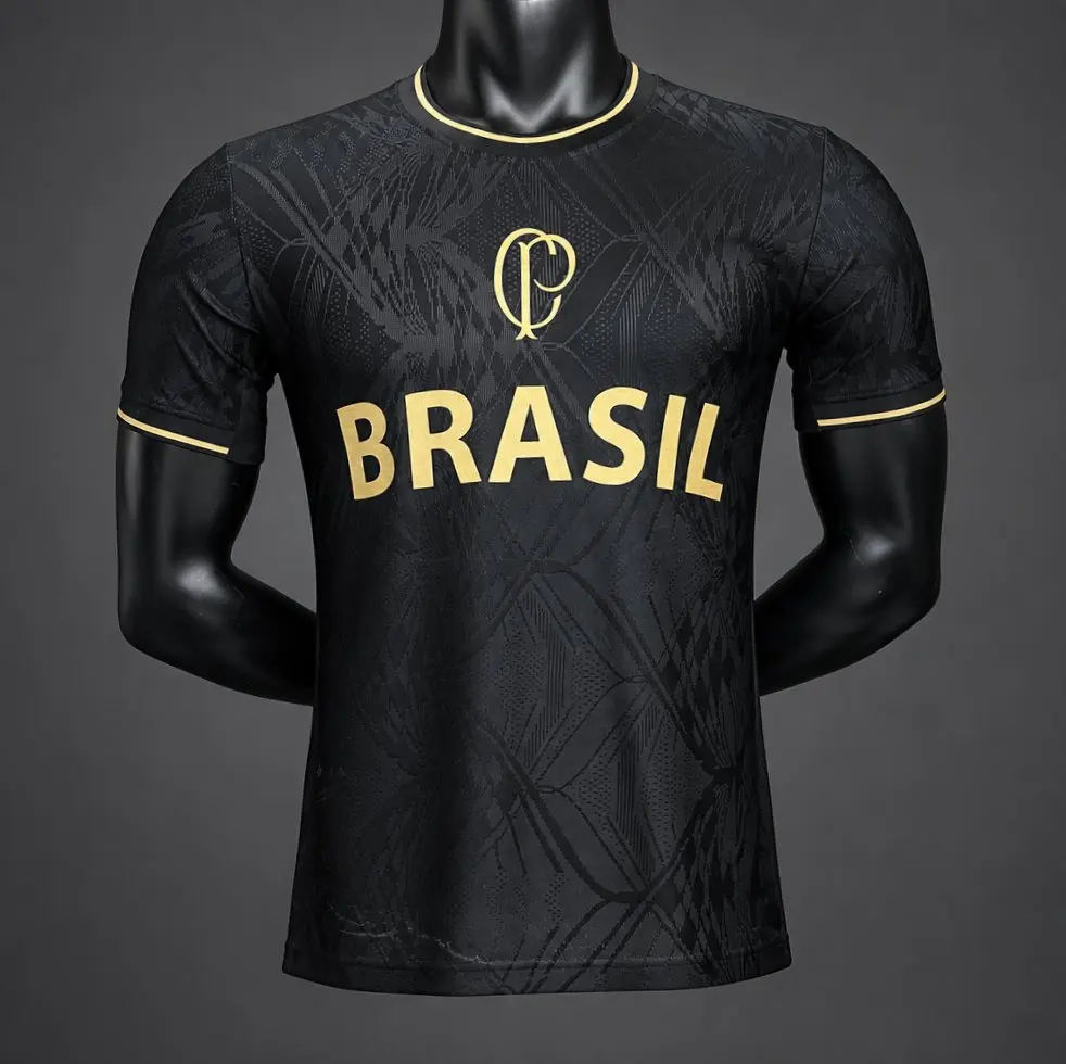 Brasilianisches Atmungsaktives Fußball-T-Shirt 2026-27 Corinthians T-Shirt Sommer Herren Fußball-T-Shirts für Training und Heimspiele – Detail 4