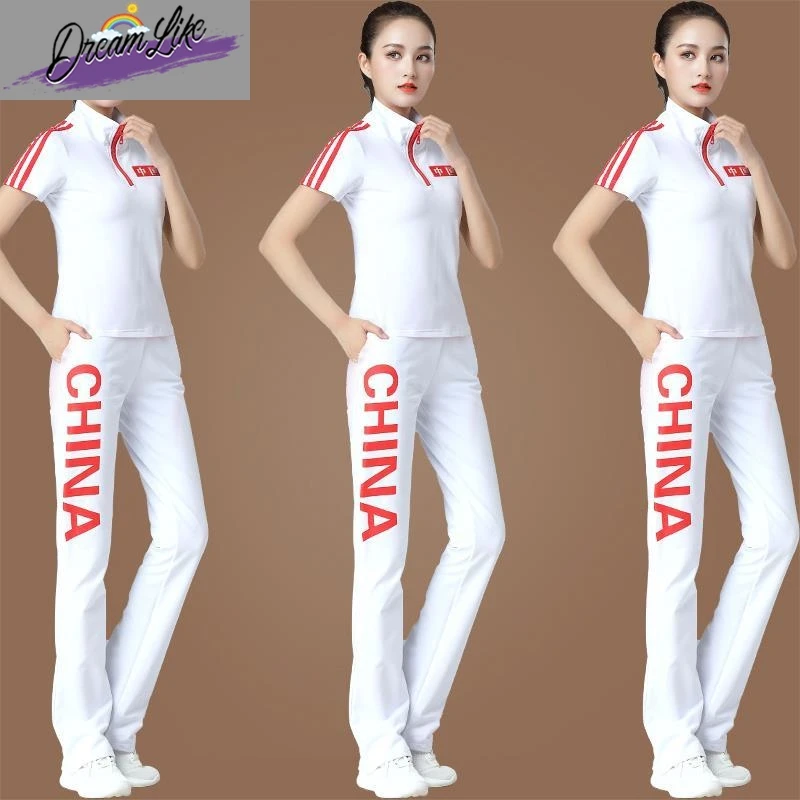 

New Women's Square Dance Sport Suit ort Sve Fitn Dancewear Faionable Performance Costume Cotton Blend