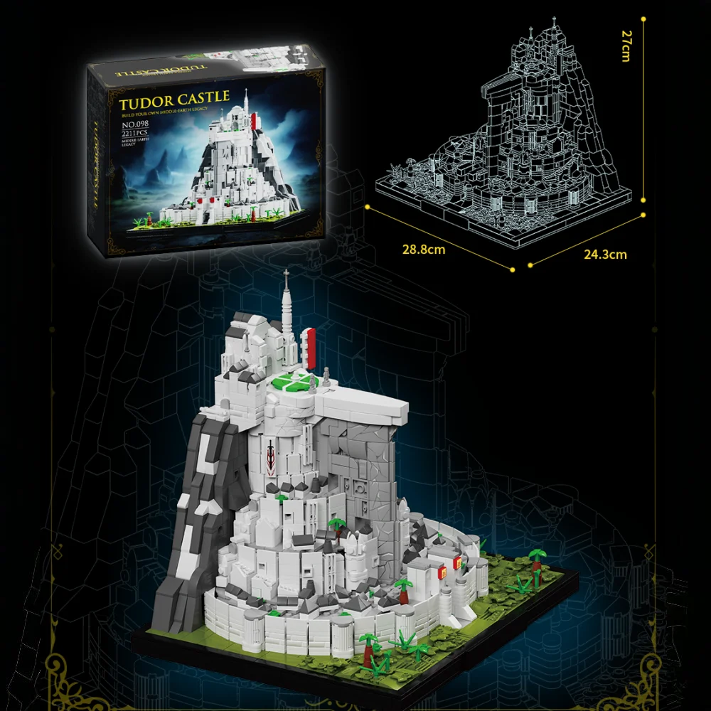 MOC Gli Anelli Minas Città Bianca Tirith Street View Architettura Modello Building Block Scena di Film Puzzle Giocattoli Regali 2211PCS