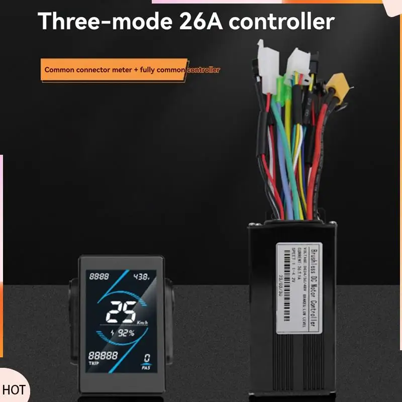 News 36V 48V 26A Brushless Controller T5S LCD Display Meter+130X Throttle Kit For Electric Scooter E-Bike Repair Kit