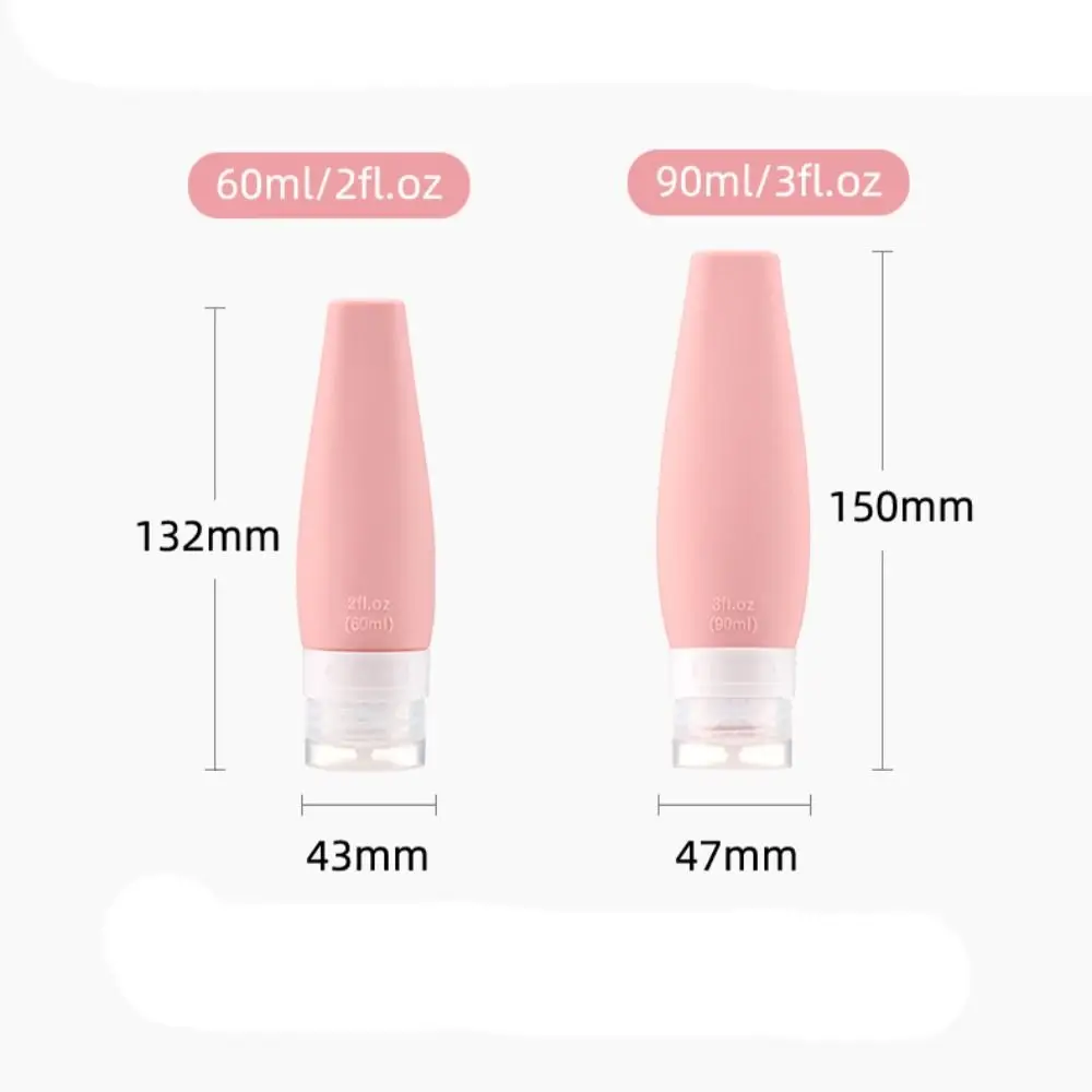 Mini bouteille de voyage portable en silicone, facile à presser, pour tous les jours, 60/90ml