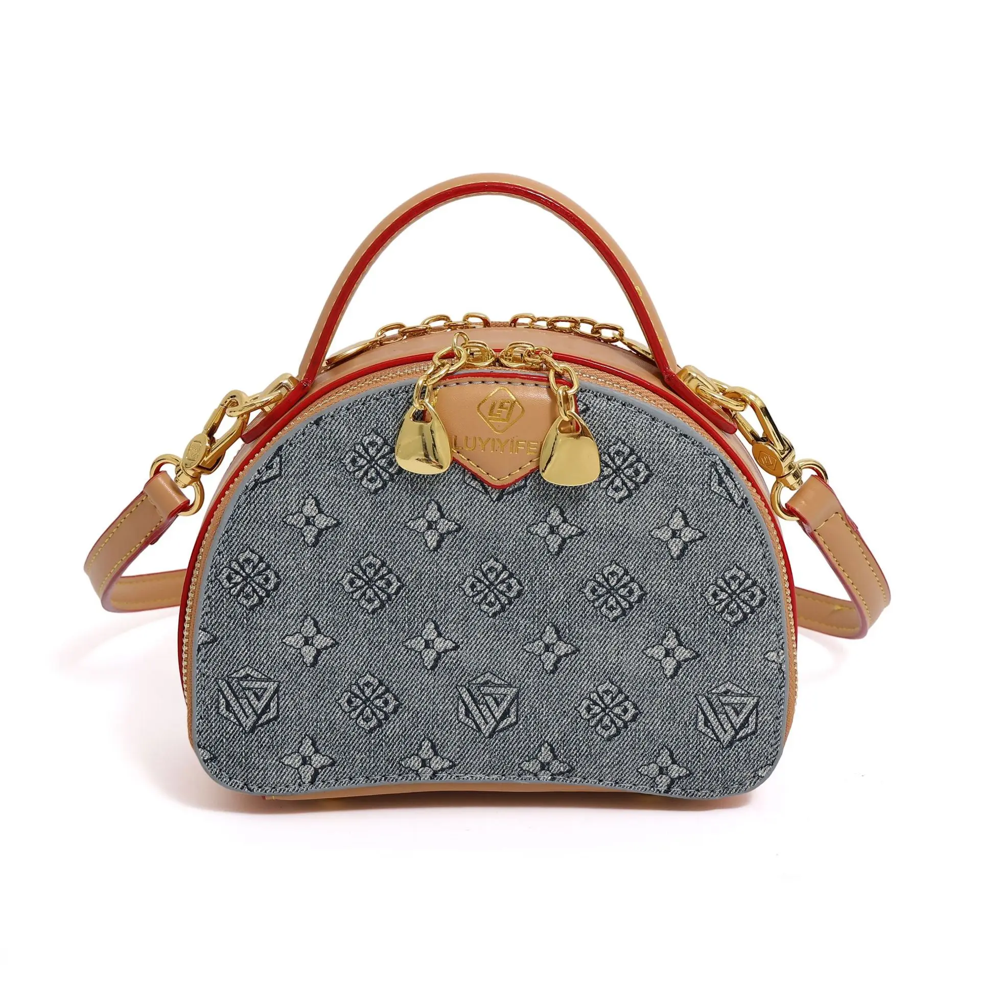 ​ 2025 nova bolsa quadrada feminina com estampa de nicho, bolsa crossbody de luxo de grande capacidade, bolsa de ombro vintage, chique e espaçosa ​