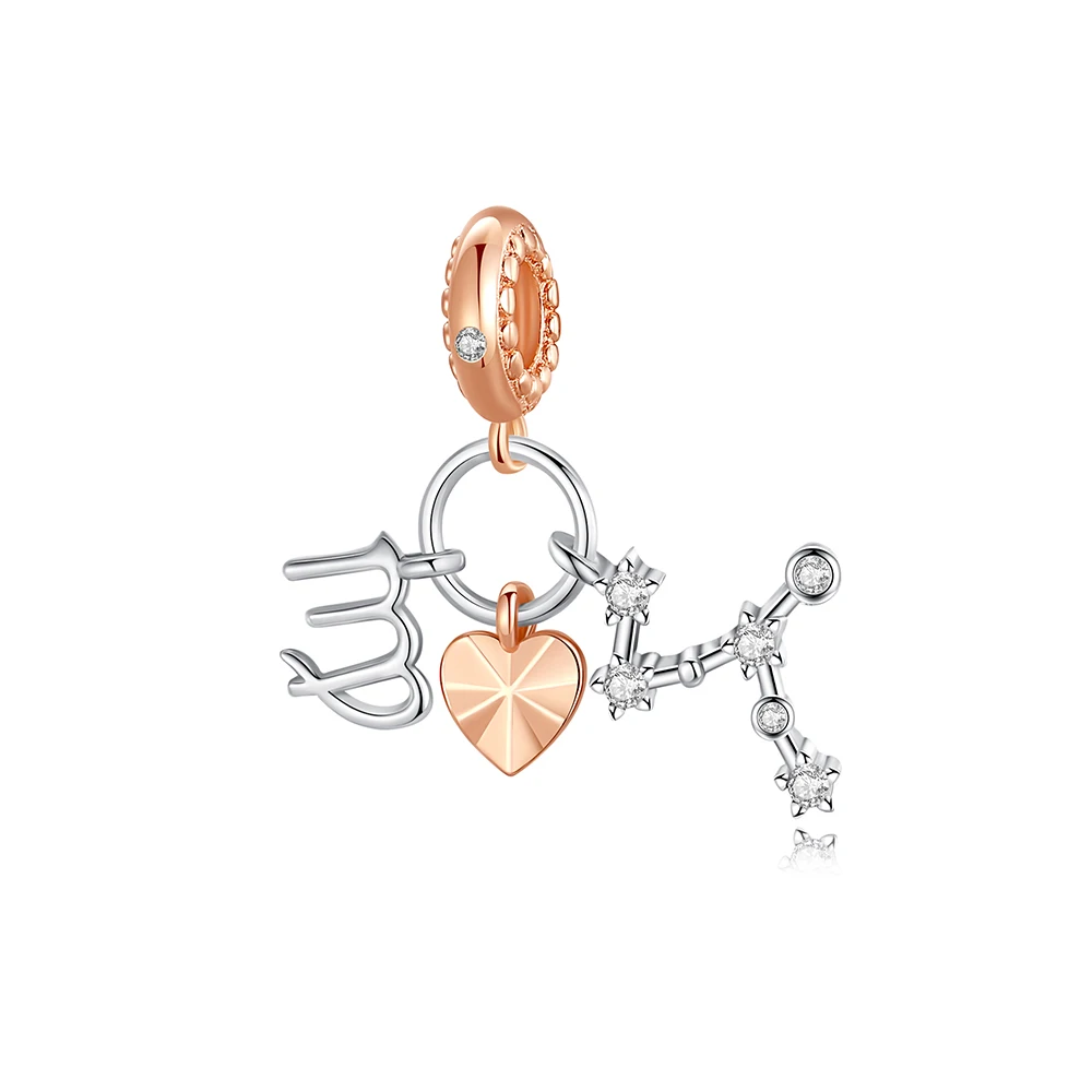 

Ahthen 925 Sterling Silver Hot Sale Beads Virgo Dangle Charm fit Snake Chain Bracelets Necklaces for Women Jewelry Making
