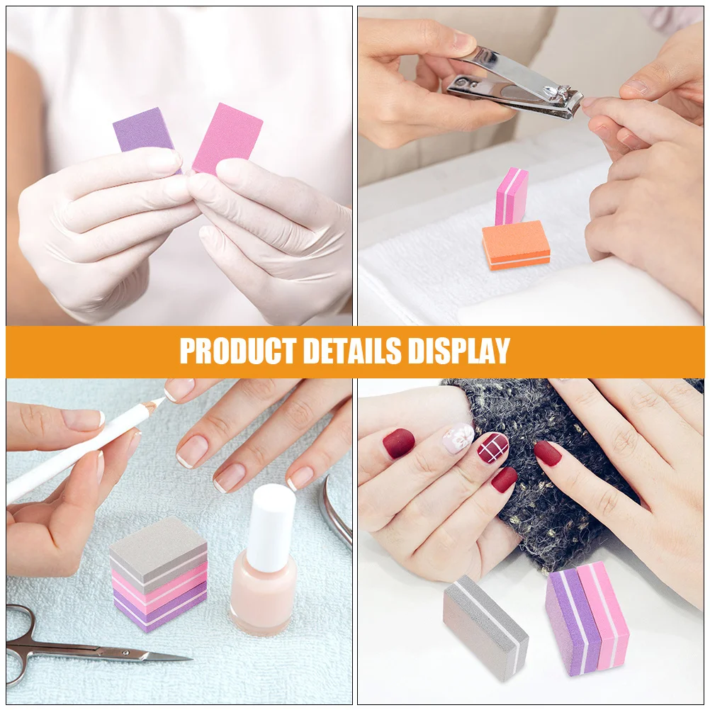 

100pcs Block Dual Side Sponge Buffer Nail Buffer Blocks For Manicure Pedicure Sanding Fingernail Toenail Nail Tools