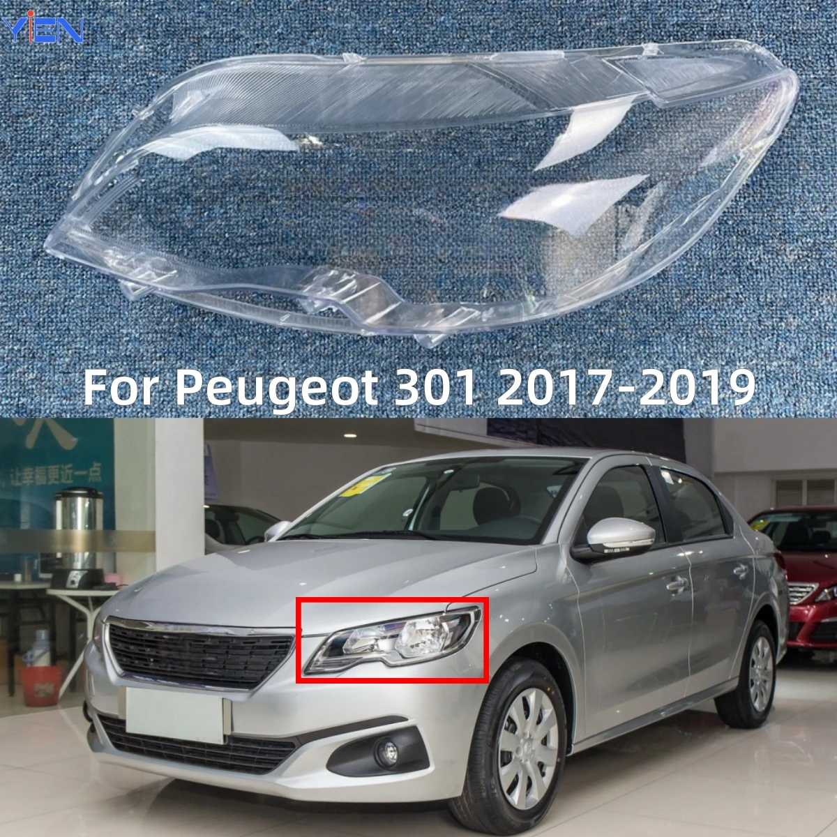 

For Peugeot 301 2017 2018 2019 Vehicle Accessories Lights Lens Shell Replace The Original Lampshade