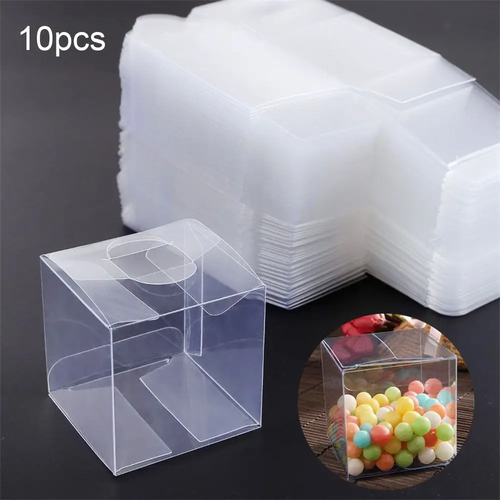 

Transparent Wedding Favors Present Pocket Plastic Candy Boxes Square Gift Bag Cookie Pouch Chocolate