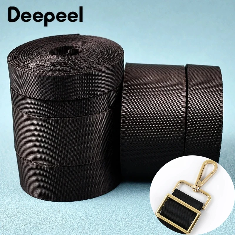 

5Meter 10-100mm Wide Black Nylon Webbing 0.7mm Thicken Ribbon Sewing Bag Strap Backpack Band Garment Belt DIY Accessories