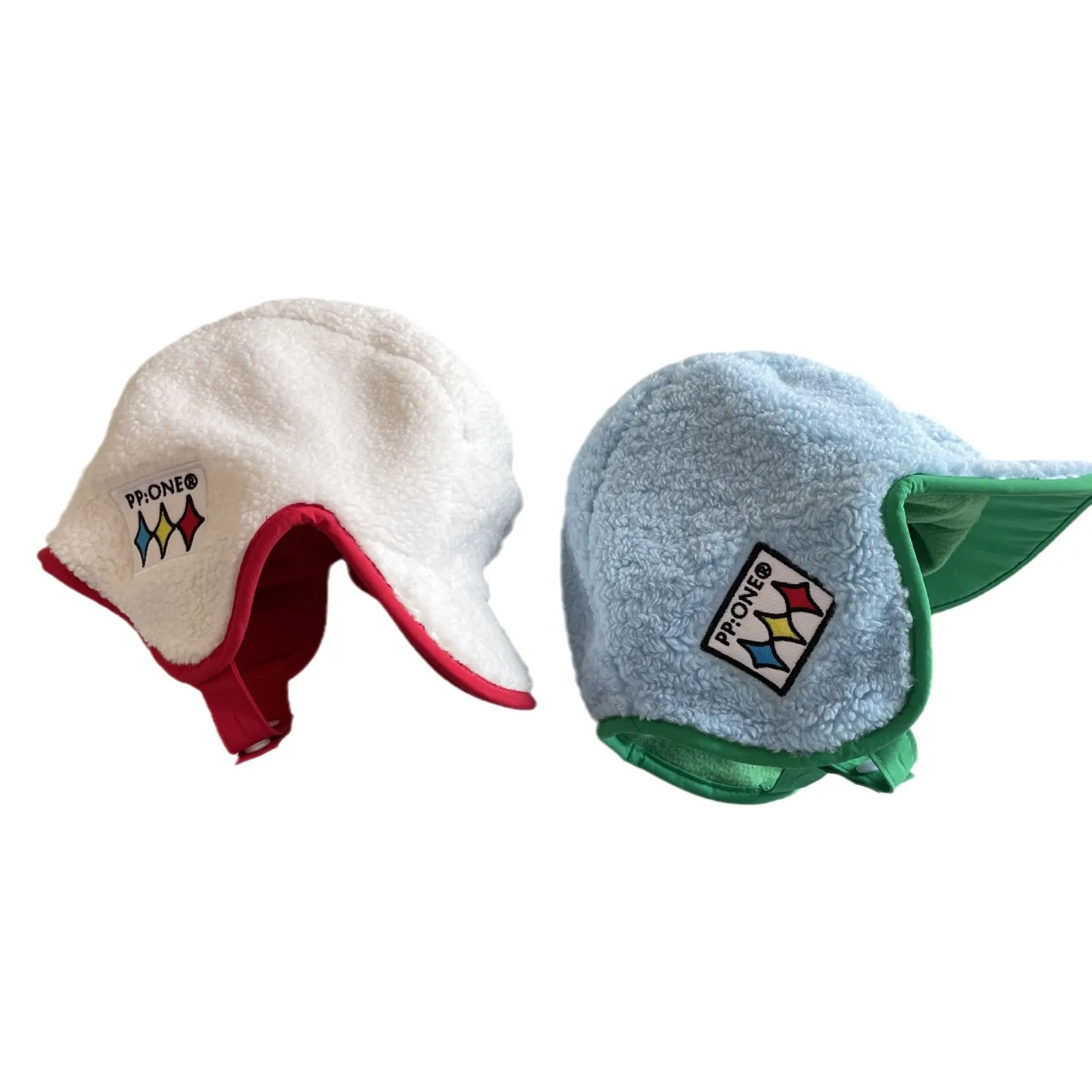 부모-자녀 겨울 모자 플러시 키즈 레이펑 모자 어린이 소녀 소년 양털 대비 색상 겨울 어린이 귀 보호 모자