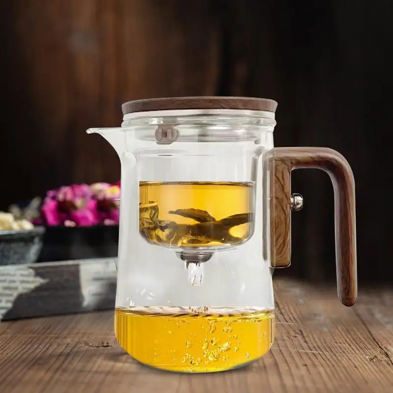 Glass Tea Pot Kettle Infuser 500ML/700ML Teapot Water Separation Inner Magnet One Click Magnetic Switches Anti-Spill Tea Pot