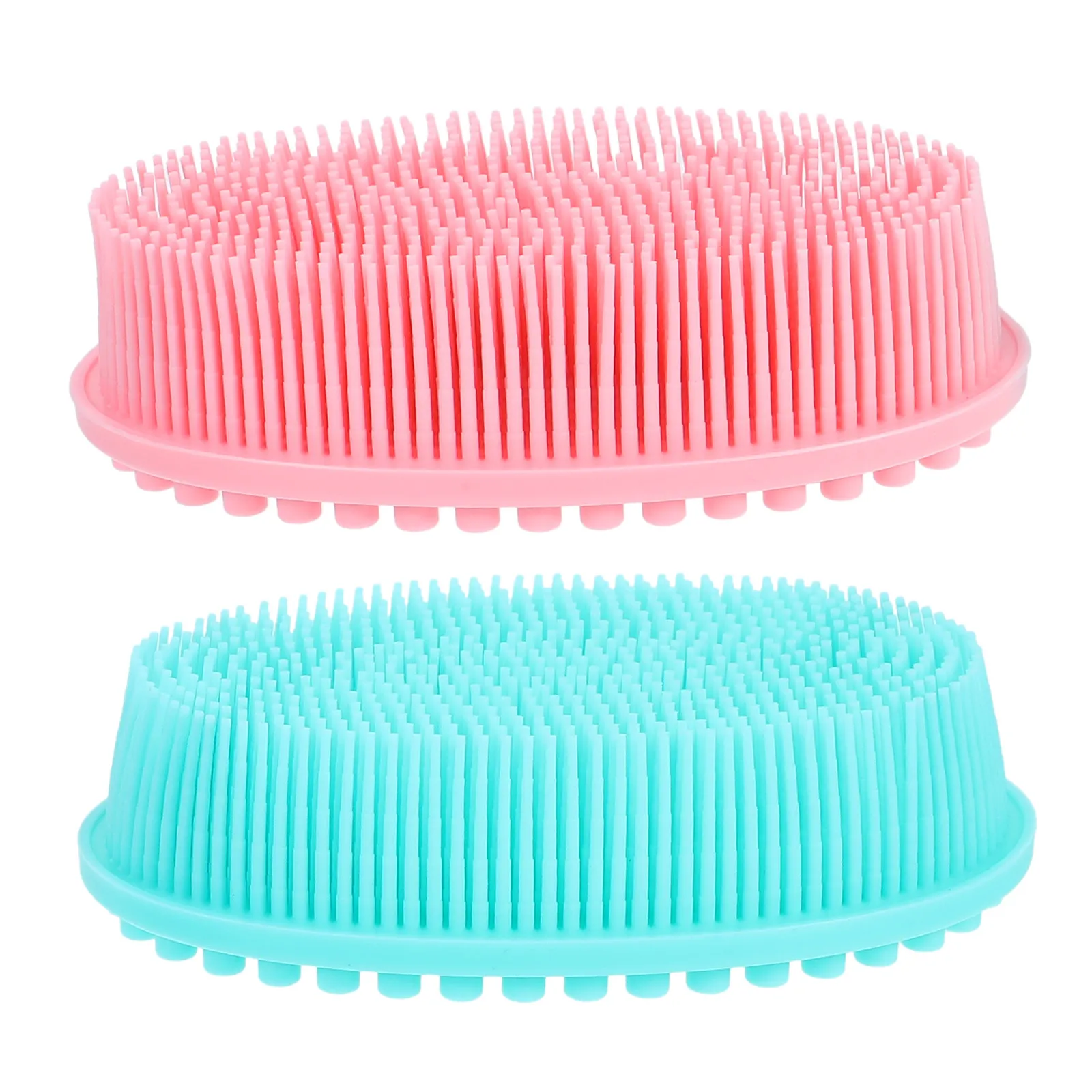 2Pcs Silicone Bath Brush Dual-Sided Soft Sensory Brush for Babies Promotes Parent- Bonding Bath Time Cleansing Exfoliating