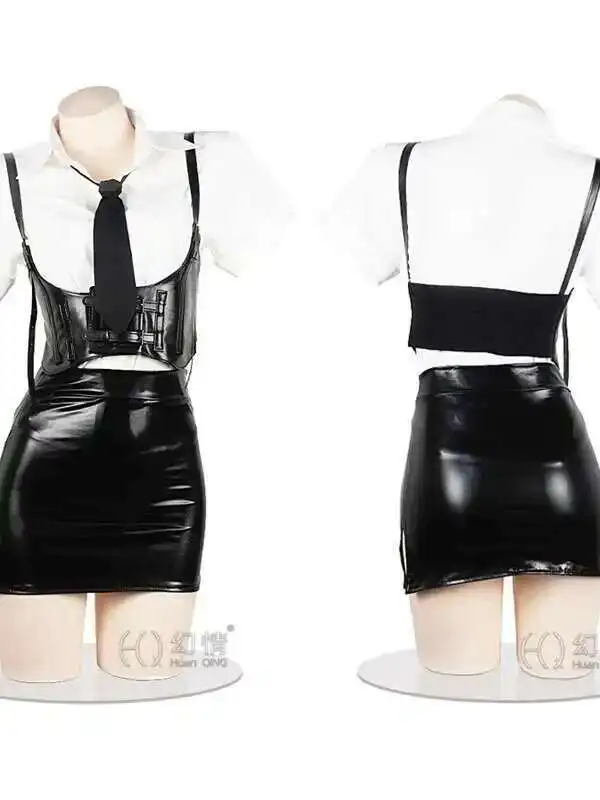 Sekretärin Neue Frau Kostüm Sexy Lehrer Cosplay Engen Minirock Büro Dame Uniform Rollenspiel Bluse Outfit Etuikleid QD3G