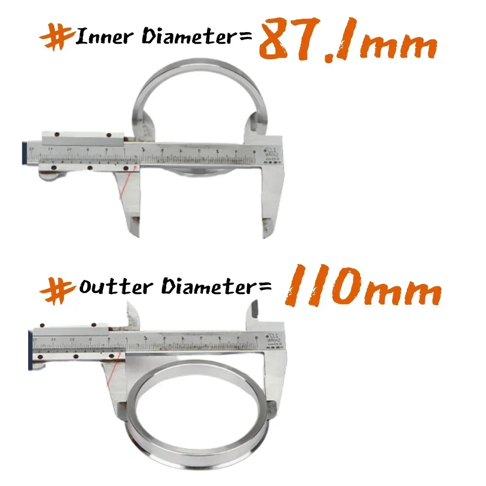 4-Pack Aluminum Hub Centric Rings – 110mm OD X 108mm ID Spacers