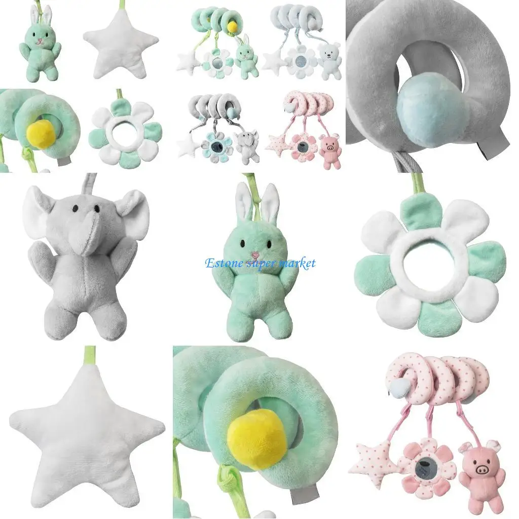 090B 침대 매달려 장난감 부드러운 봉제 인형 만화 펜던트 아기 자동차 좌석 유모차 C