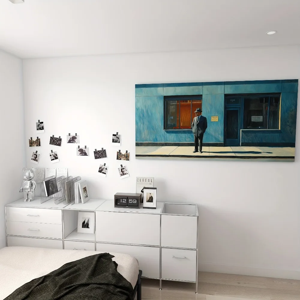 De elegante canvaskunstprint "Urban Solitude" - 1,5 inch dik - is perfect voor woonkamers, slaapkamers, kantoren en studeerruimtes