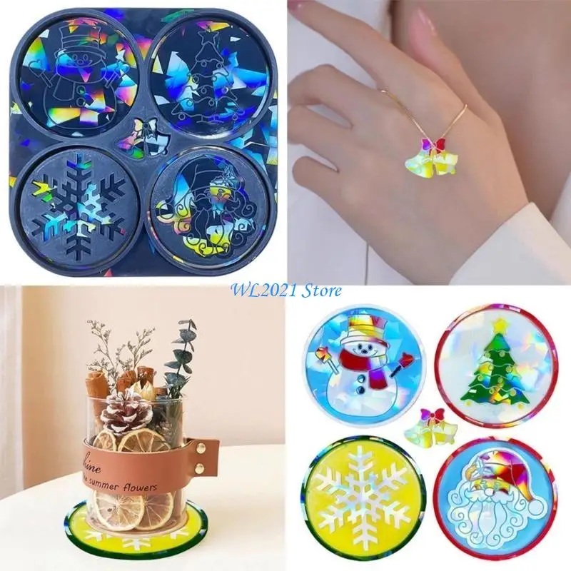 

G5GC Light Epoxy Christmas Snowflakes Plactemat Tray Flom
