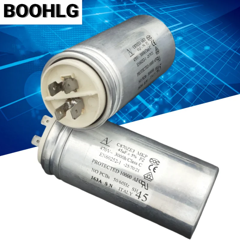1 Uds 45uF C870ZE3 MKP condensador de arranque de Motor 470V