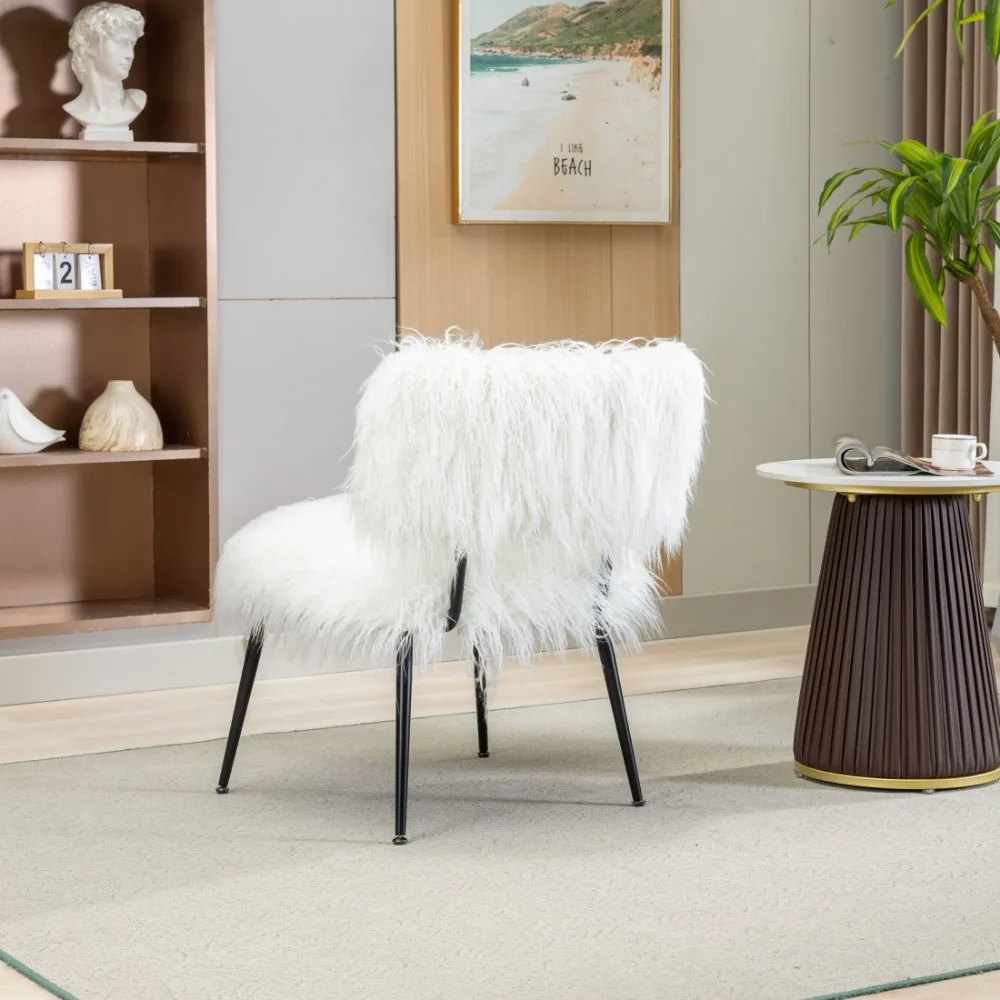 Faux Fur Plush Accent Chair, 25.2 "Wide, Novo, 2023