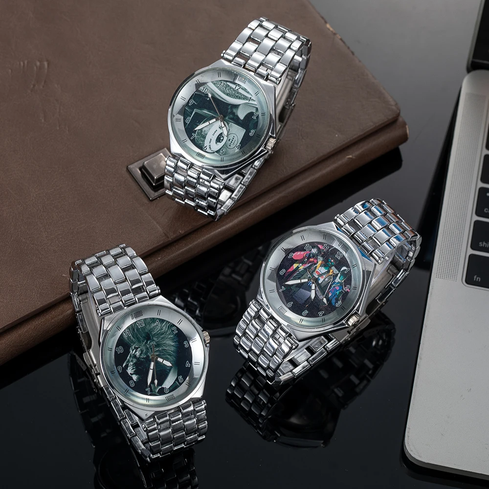 Aangepast gepersonaliseerd patroon horloge Unisex bedrukte foto Campus Punk Cool Style aangepast polshorloge Vakantie Memorial Gift
