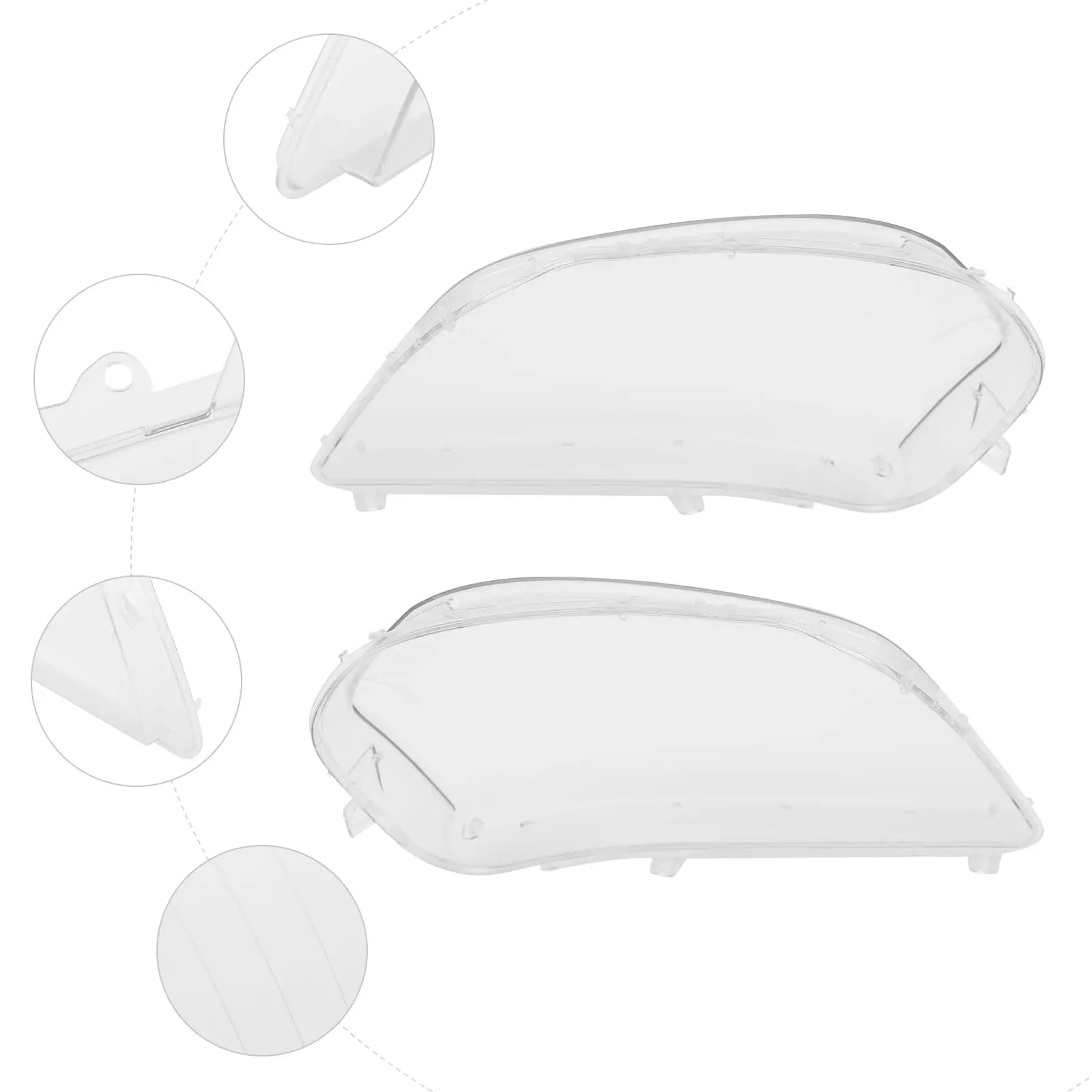 زوج غطاء عدسة المصباح الأمامي متوافق مع مرسيدس بنز ml Class W164 2006 2007 2008 غطاء عدسة المصباح الأمامي الأيسر والأيمن Cle