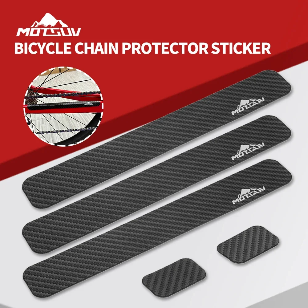 MOTSUV-Bicicleta Cadeia Scratch Protection Sticker, Bicicleta Anti-Scratch Sticker, Espessamento De Fibra De Carbono, Impermeável Acessórios De