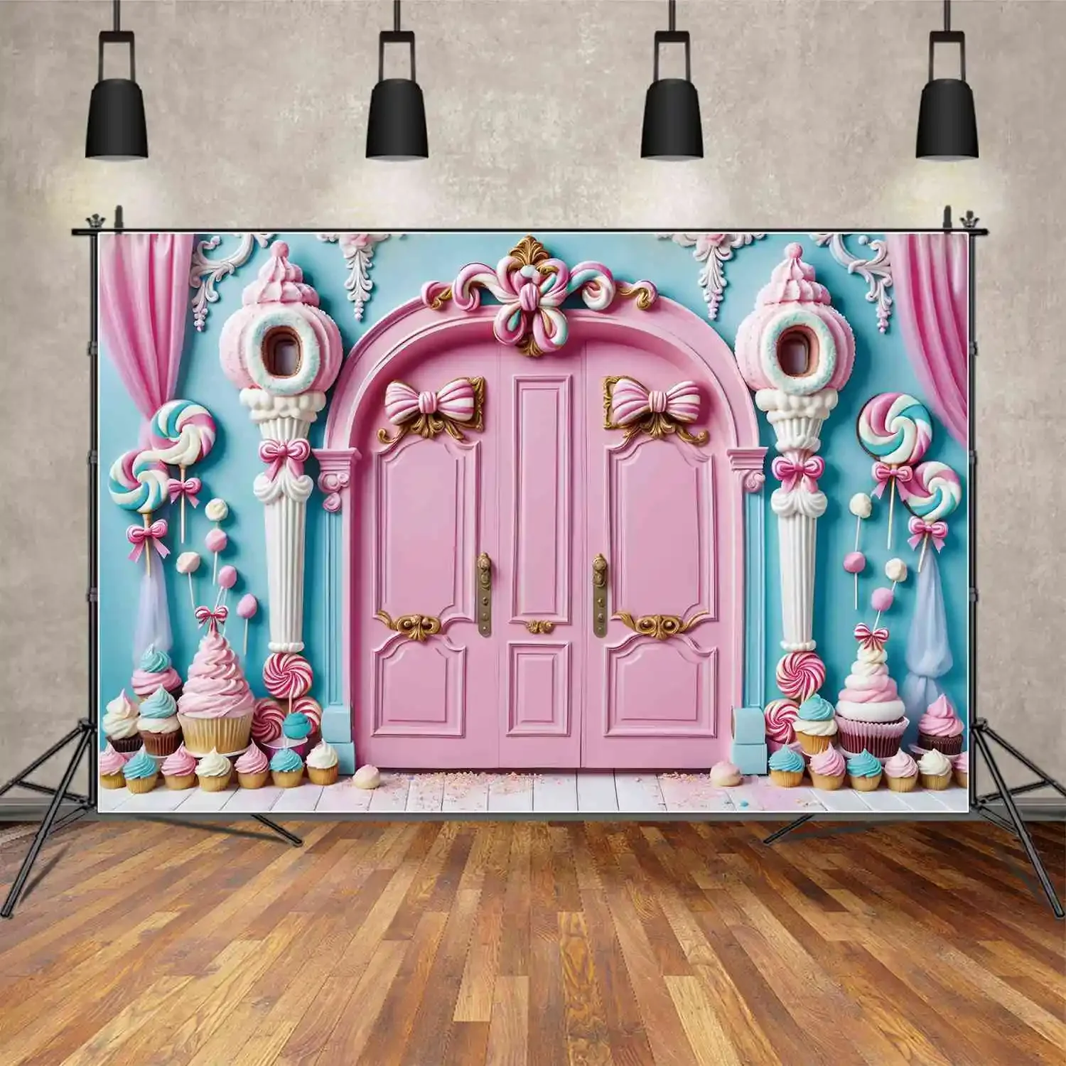 

MOON.QG Backdrop Princess Birthday Photo Booth Studio Background for Girls Door Gate Fairy Tale Party Decoration Shooting Props