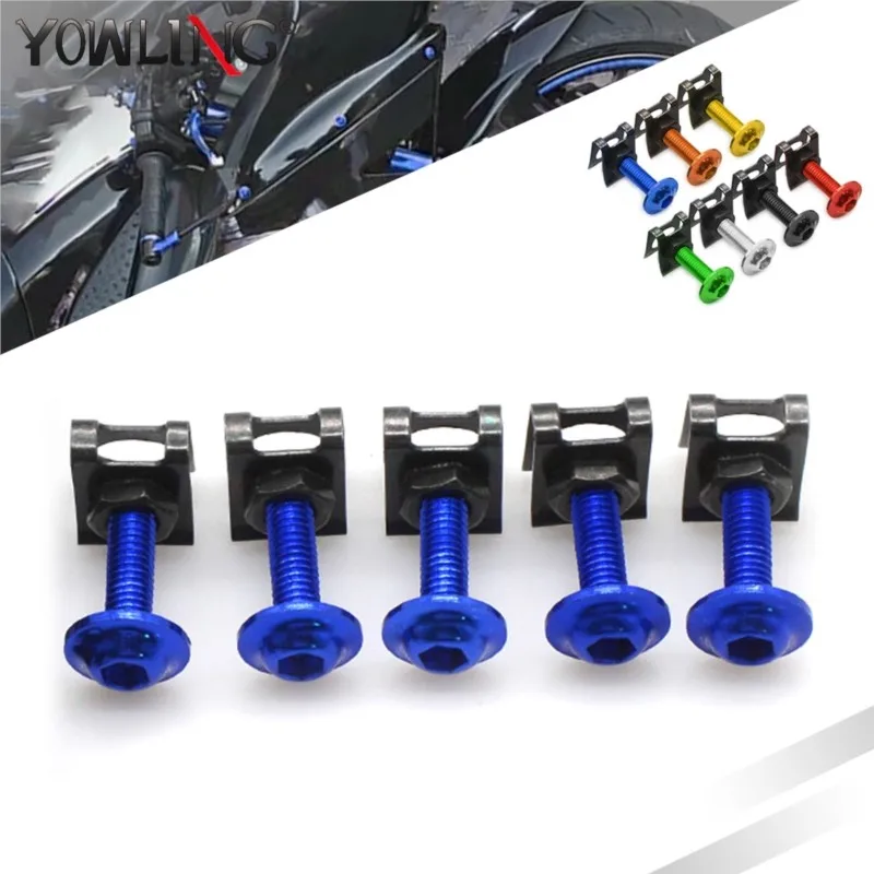 

5pcs Motorcycle Fairing Body Work Bolt Fastener Clip Screw Nut for Yamaha T-MAX Tmax 500 530 XJR 400 1300 125 200 390