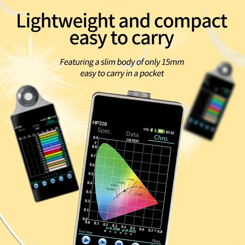 HP320 spectrometer illuminance meter wavelength 380-780nm illuminance color rendering index spectrometer