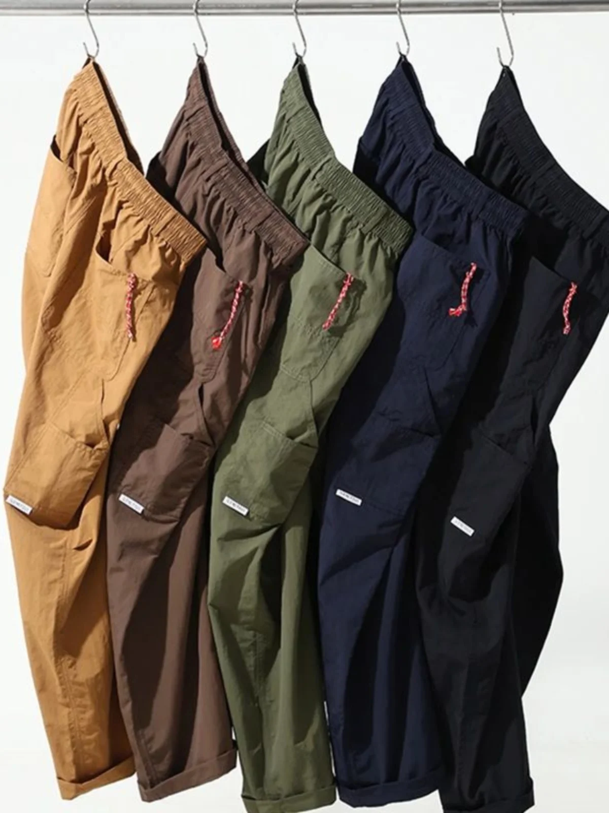 

Мужские повседневные широкие брюки для папы, весна-лето, прямые брюки с высокой талией, рабочая одежда, удобные дышащие молодежные брюки