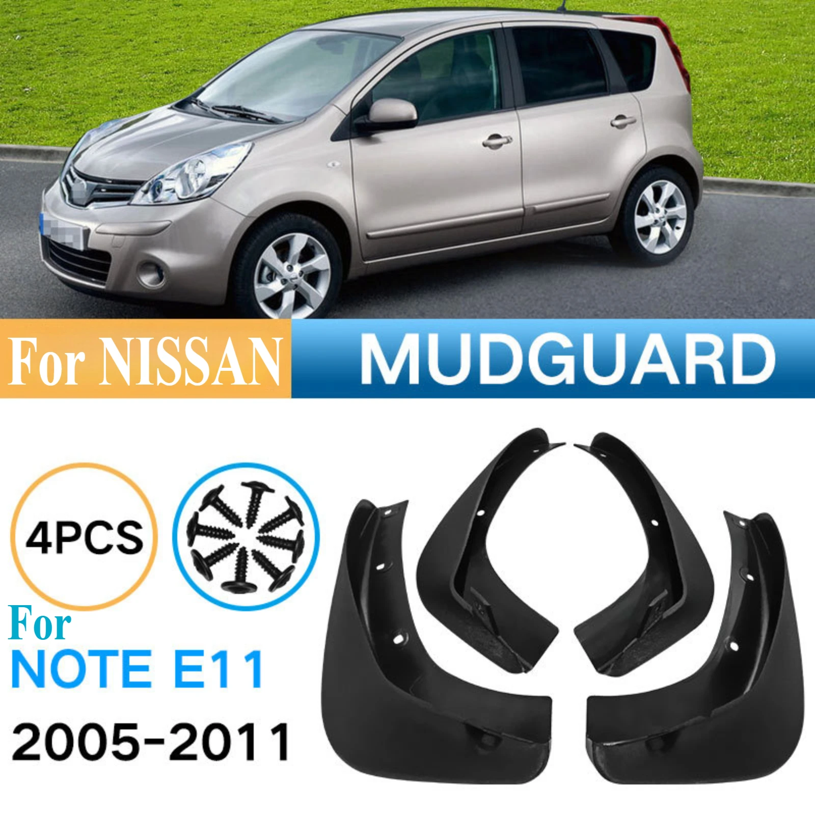 

For Nissan Note E11 2005-2009 Mud Flaps Splash Guards Durable Car Exterior Protection Mudguards Auto Exterior Decor Accessories