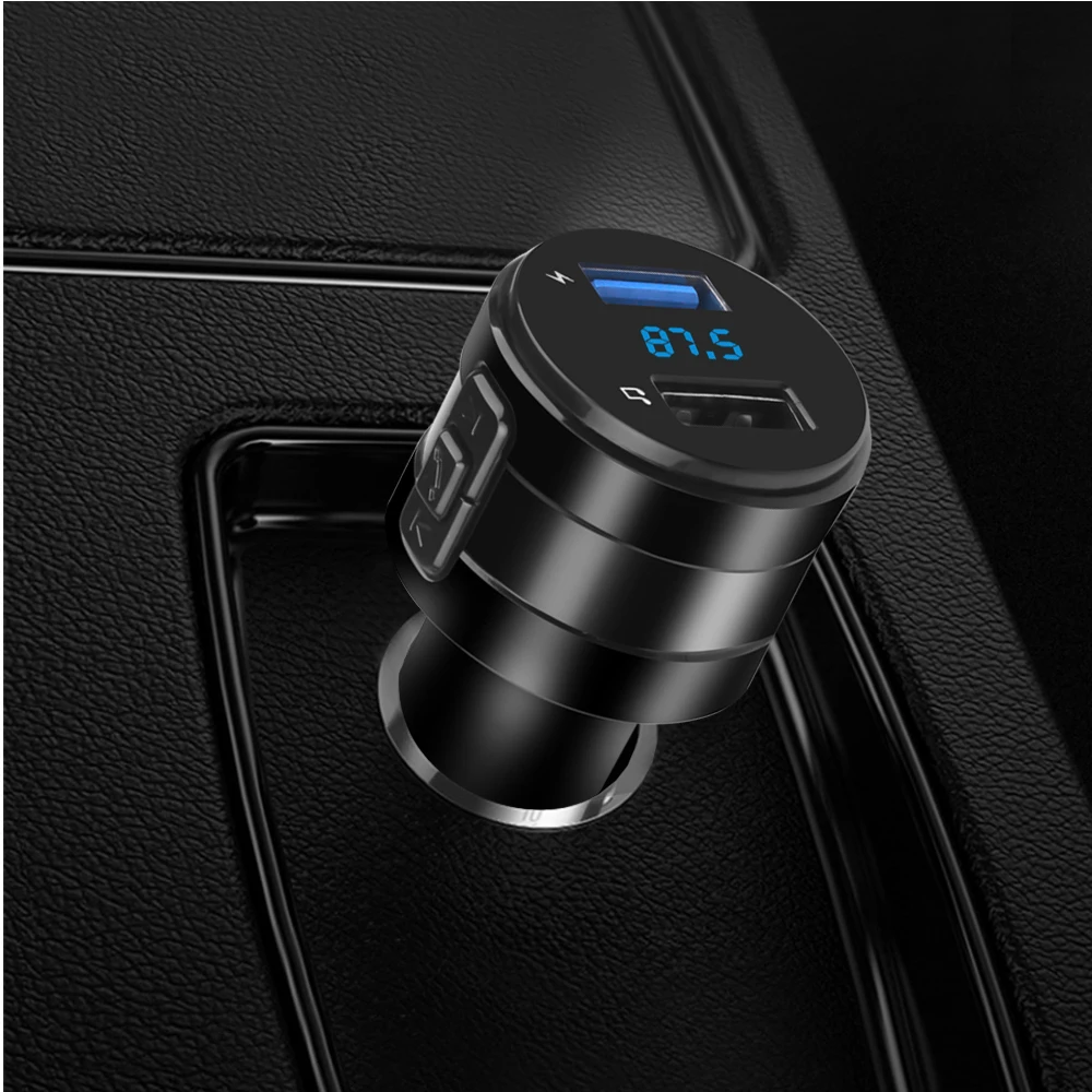 FM-передатчик для автомобиля Bluetooth Быстрое автомобильное зарядное устройство Беспроводное FM-радио Bluetooth Автомобильный адаптер с шумоподавлением Громкая связь