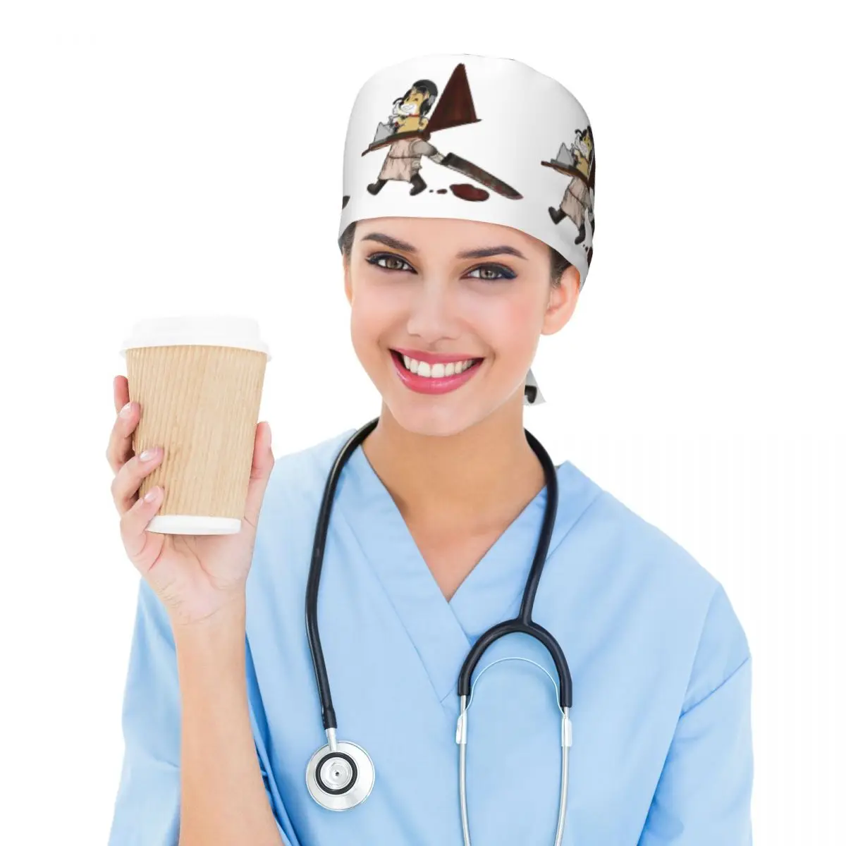 Silent Hill 2 True Ending Scrub Hat Doctor Working Surgical Cap Men Women Adjustable Nursing Caps for Dentist