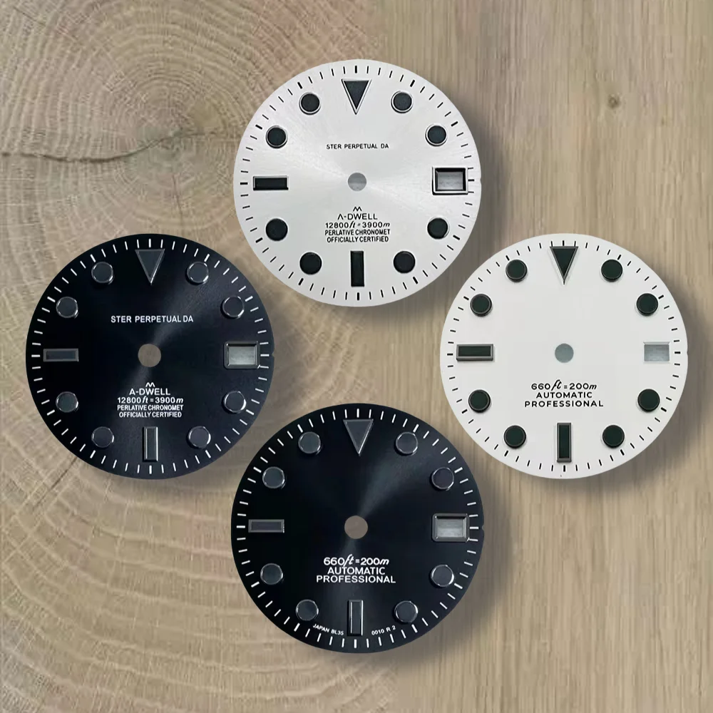 

28.5mm High Quality S Logo SUB Dial Suitable For NH35/NH36 Movement No Luminous Black Index Diving Modification Accessories
