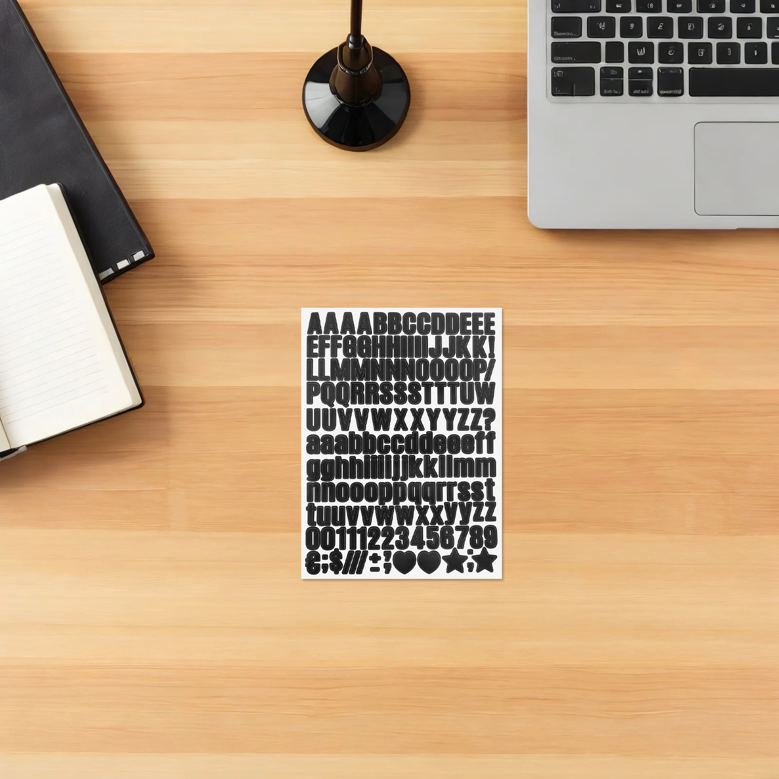 

15 Sheets Small Letter Stickers Black Waterproof Vinyl Alphabet Numbers Self Adhesive for Labels Decorative Crafts