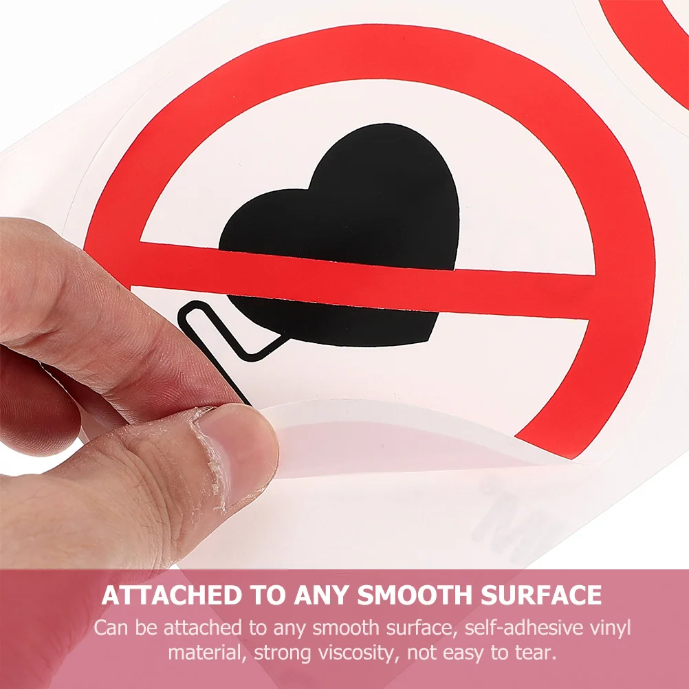 

5Pcs No Warning Stickers Safety Sign Labels Adhesive Vinyl Decals for Hospital Machine Safety Caution Warning