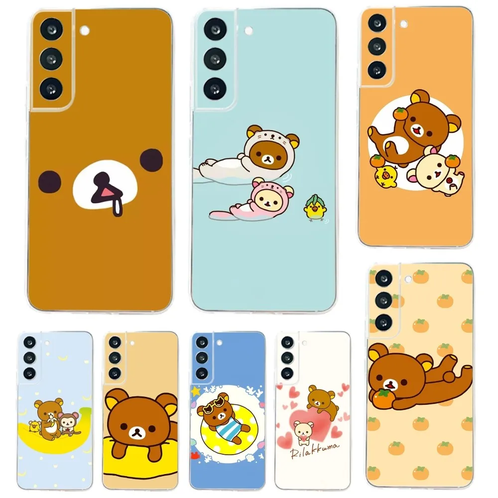 Cute R-Rilakkuma Bear Phone Case For Samsung Galaxy A71,70,52,51,40,31,A50,30S,21S,Note20ultra Transparent Cover