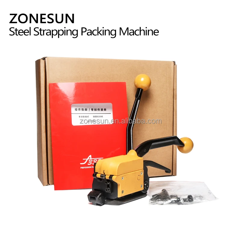 ZONESUN A333 Manual Steel Strapping Tools manual box strapping machine Sealless Steel Strapping Tools 13-19mm