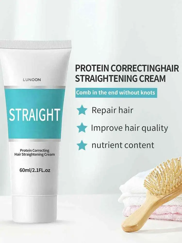 Crème Lissante Douce pour Cheveux Crépus ou Ondulés, Produit pour Lisser, 60ml, 10000