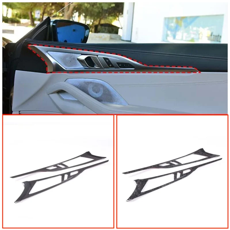 

Two Types of Interior Door Decorate Frame Stickers Kit with Different Styles Carbon Fiber Fit For BMW 8-series 2019-2022 G14 G15