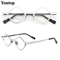 Square Men Glasses Frame Women Optical Eyeglasses Frames Pure Titanium Fashion Retro Metal Spectacles Rx Eyewear Lightweight