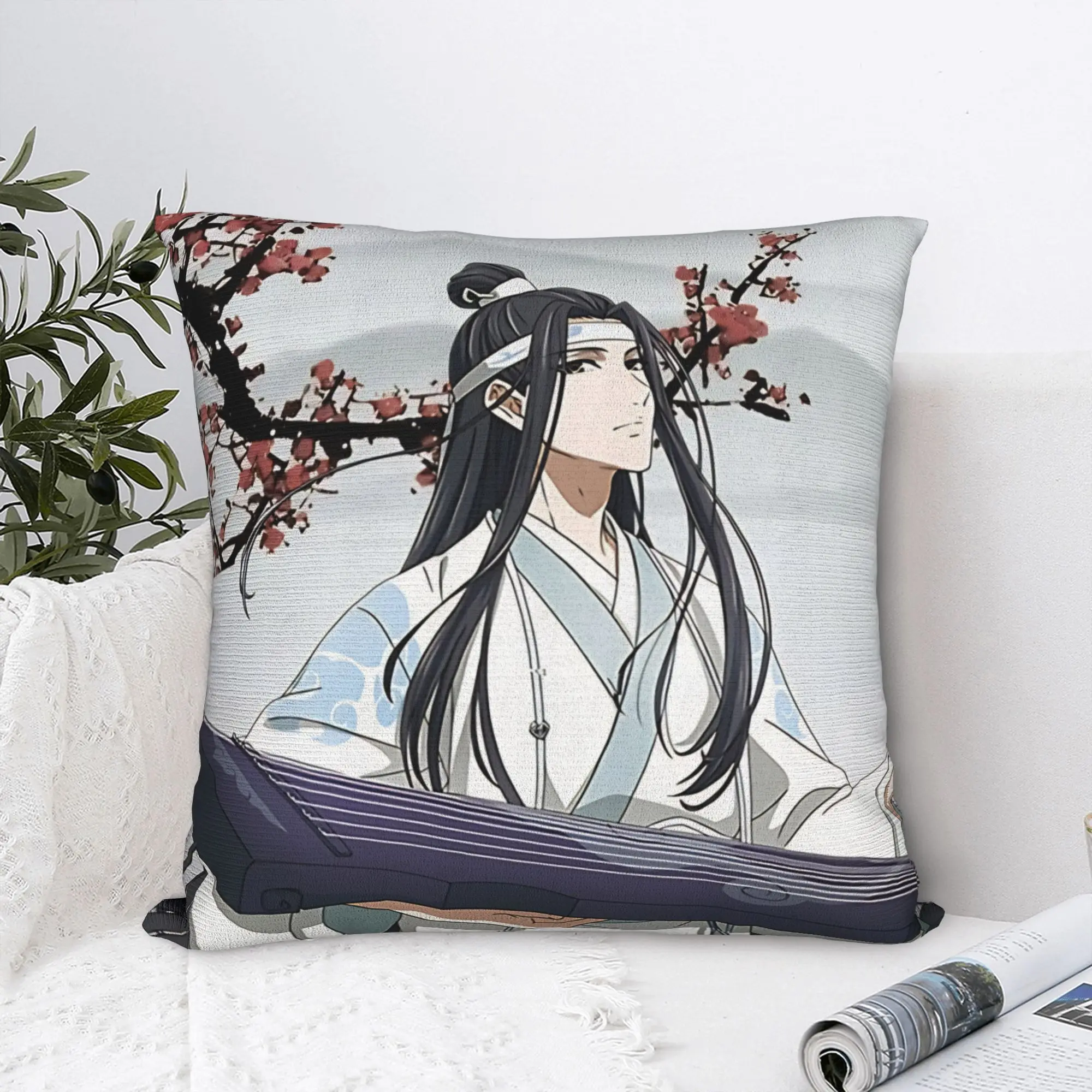 Lan Wangji Mo Dao Zu Shi Pillow Case Grandmaster Of Demonic Cultivation Soft Pillow Cover For Sofa Car Home Decor Pillowcases