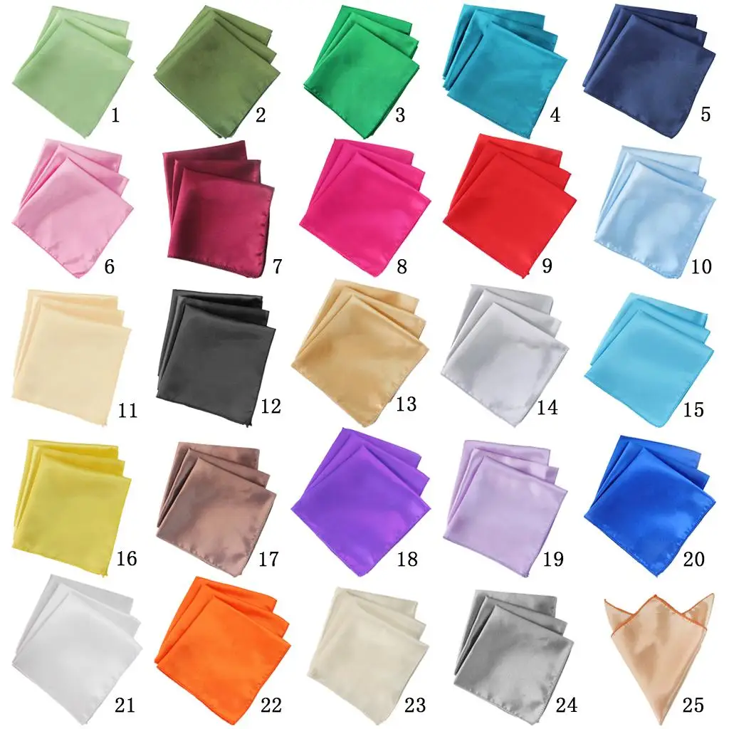 Pack of 10 Satin Cloth Napkin Pocket Handkerchief 12*12 Square Wedding Party