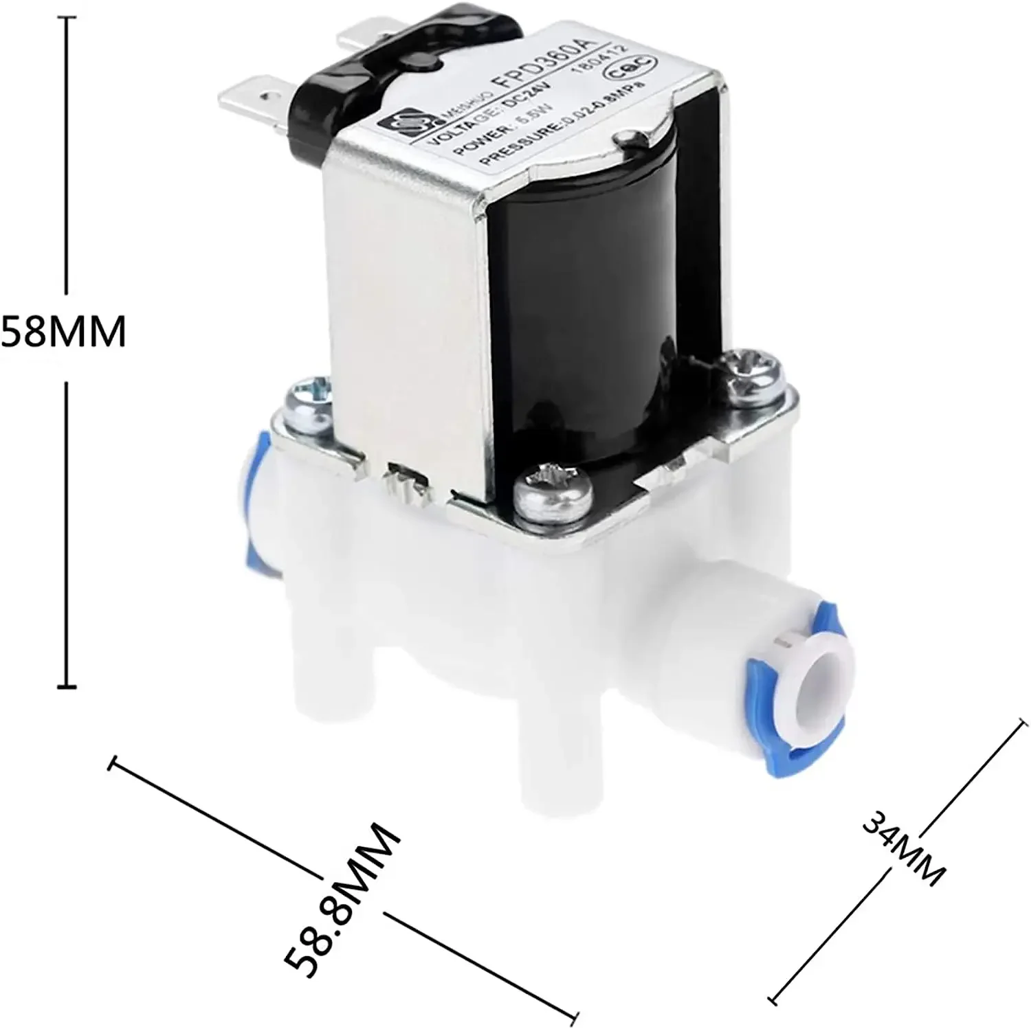 dophee Electric Water Valve 24V DC Solenoid Valve 1/4\