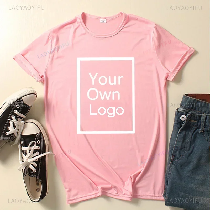 Camiseta de ocio con estampado personalizado para hombre y mujer, remera Harajuku con foto o logotipo personalizable, 11 colores