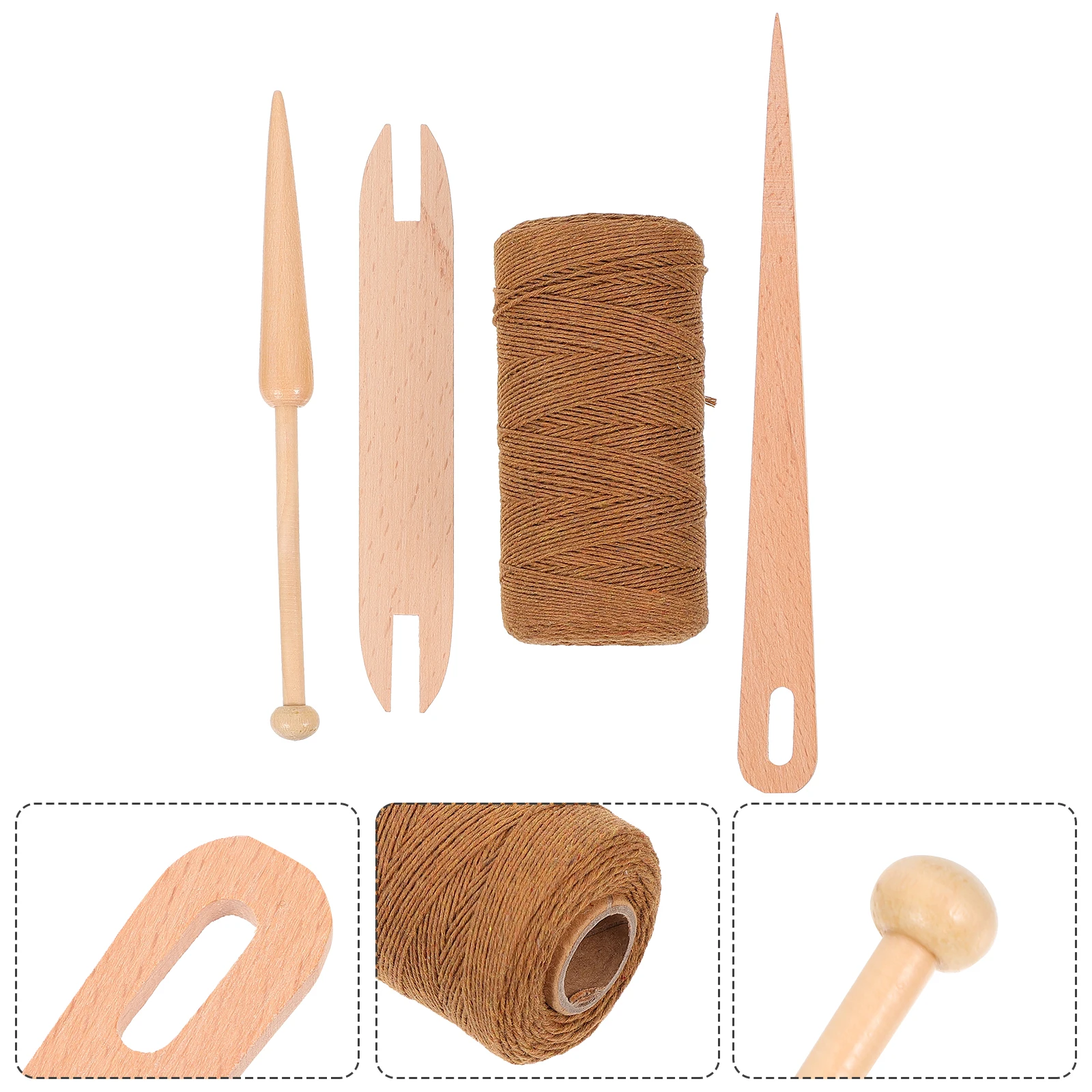 

1 Set Wooden Knitting Needles Hand Loom Stick Kit For Diy Weaving Crafts Sweater Scarf Tapestry Shuttle Stick Tools Set Sewing