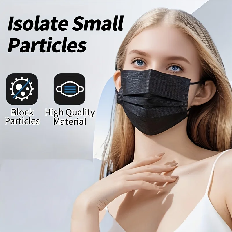 50 pçs/caixa máscara descartável máscara de orelha rosa bule preto branco máscara 3 camada meltblown não tecido respirável elástico adulto máscara