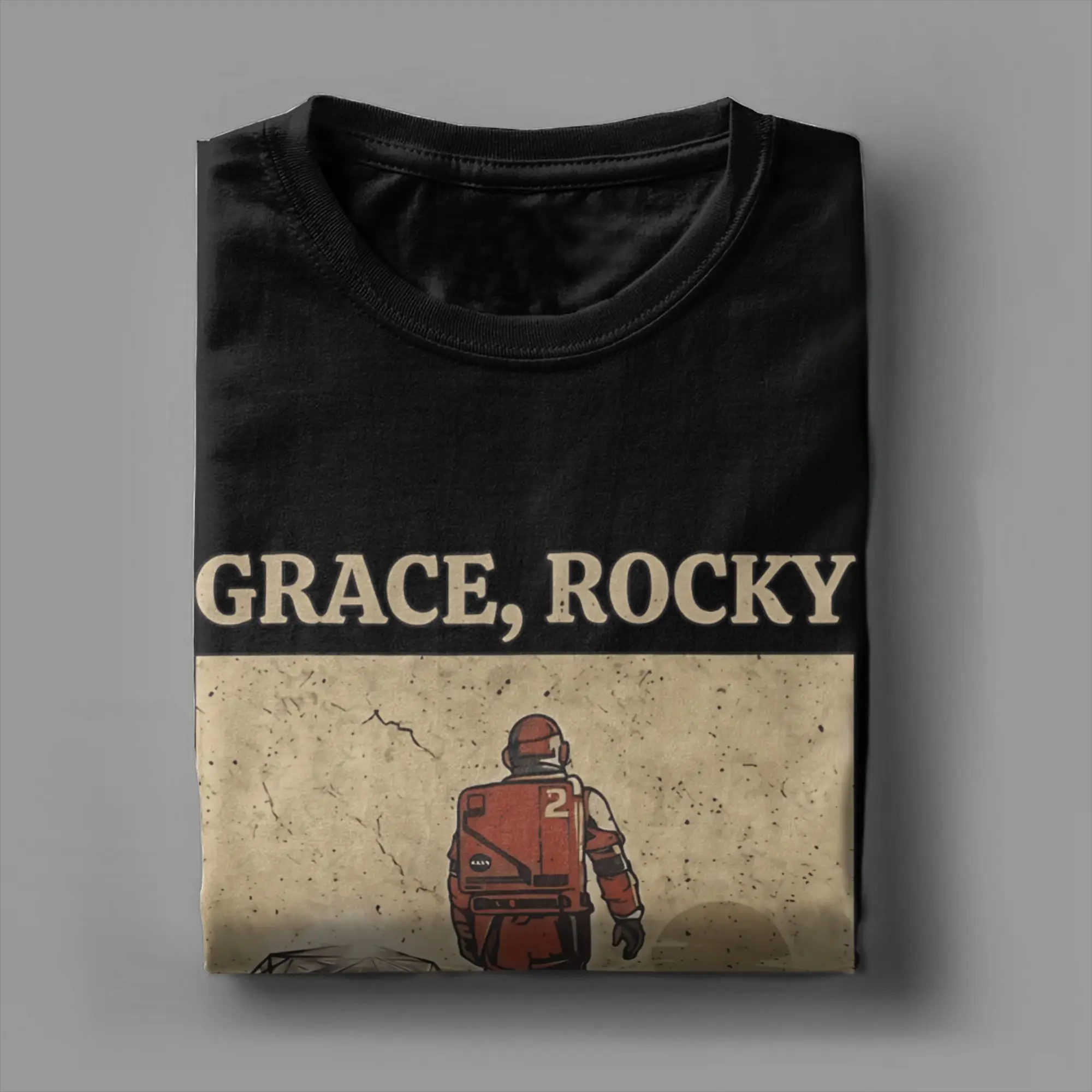 Grace rocky save stars Project Hail Mary Amazing T-Shirts Men  Casual 100% Cotton Tee Shirt Round Collar Short Sleeve T Shirt view 4