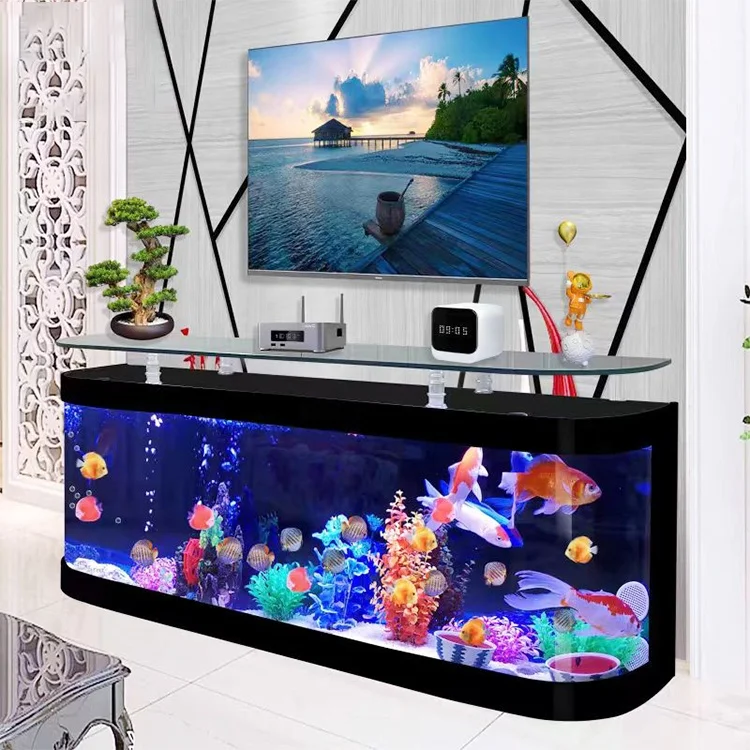Large acrylic aquarium rectangular household fish tank glass plastic material