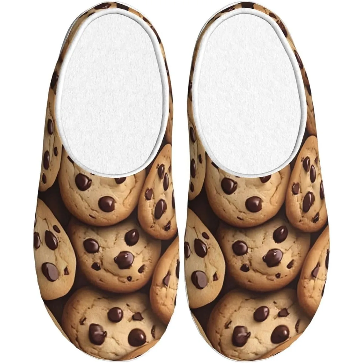 Chocolate Chip Cookies Zapatillas acogedoras para mujer Zapatillas de casa de algodón suave para interiores y exteriores con suela antideslizante