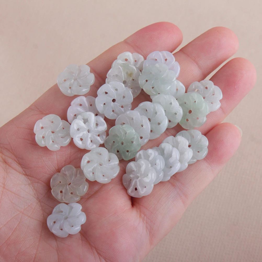 

10Pcs Waist Chain Jade Components Flat Gemstone Beads for DIY Jewelry Making Loose Beading Jewelry Set Craft Beads Kit