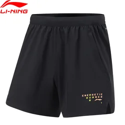 Li-Ning Men Running Shorts AT DRY Breathable Flexible 93%Polyester 7%Spandex Regular Fit LiNing Sports Bottoms AKSU053